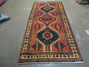 3' 4"X 7' Antique Handmade Turkish Wool Rug Organic #101