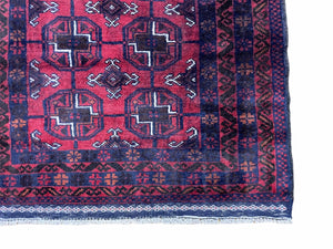 3 X 5 Vintage Handmade Tribal Wool Rug Balouchi Rug Afghan Rug Red Beige Nice