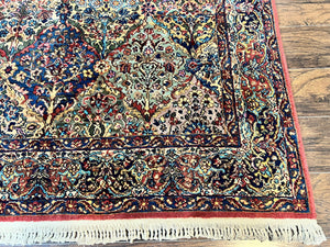 Karastan Multicolor Panel Kirman Rug #717, Wool Karastan Rug 5' 9" x 9', Vintage Multipanel Kirman, Original Karastan Collection 700 Series