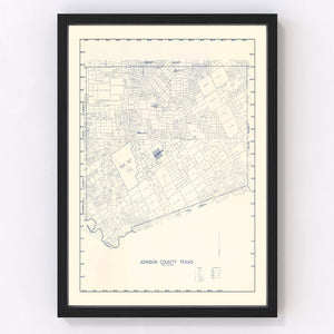 Vintage Map of Johnson County, Texas 1899