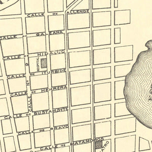 Vintage Map of Brownsville, Texas 1890