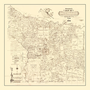 Vintage Map of Smith County, Texas 1905