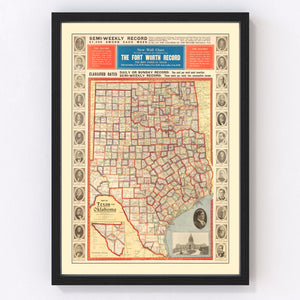 Vintage Map of Texas 1912