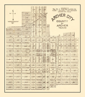 Vintage Map of Archer, Texas 1921