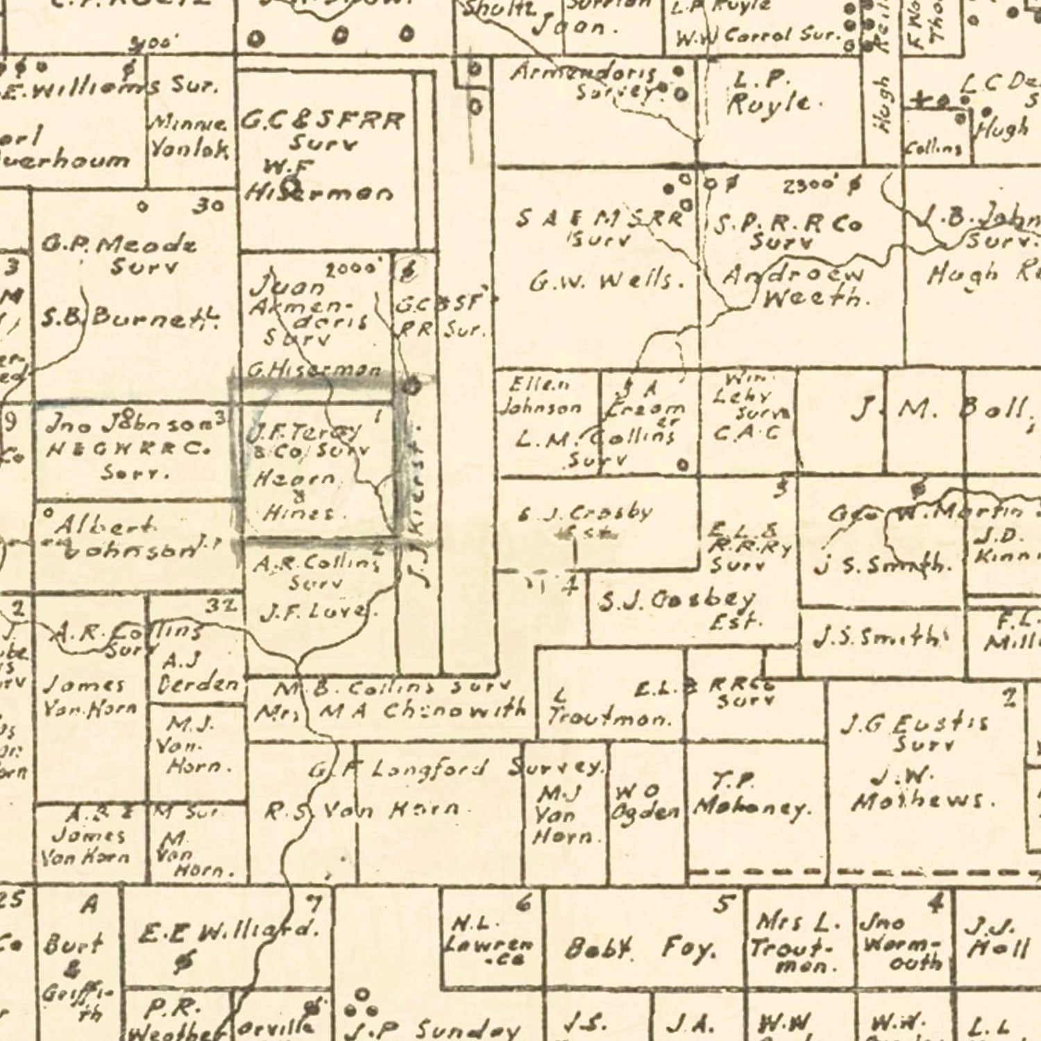 Vintage Map of Wichita County, Texas 1918