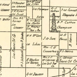 Vintage Map of Ranger, Texas 1918