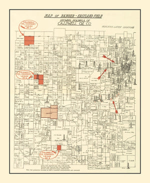 Vintage Map of Ranger, Texas 1918