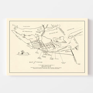 Vintage Map of Galveston, Texas 1922