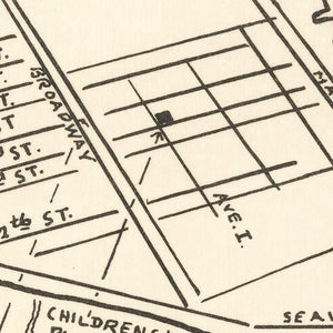 Vintage Map of Galveston, Texas 1922