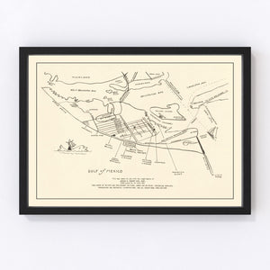 Vintage Map of Galveston, Texas 1922