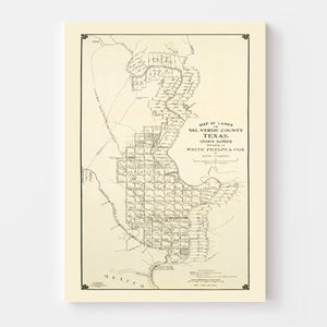 Vintage Map of Val Verde County, Texas 1913