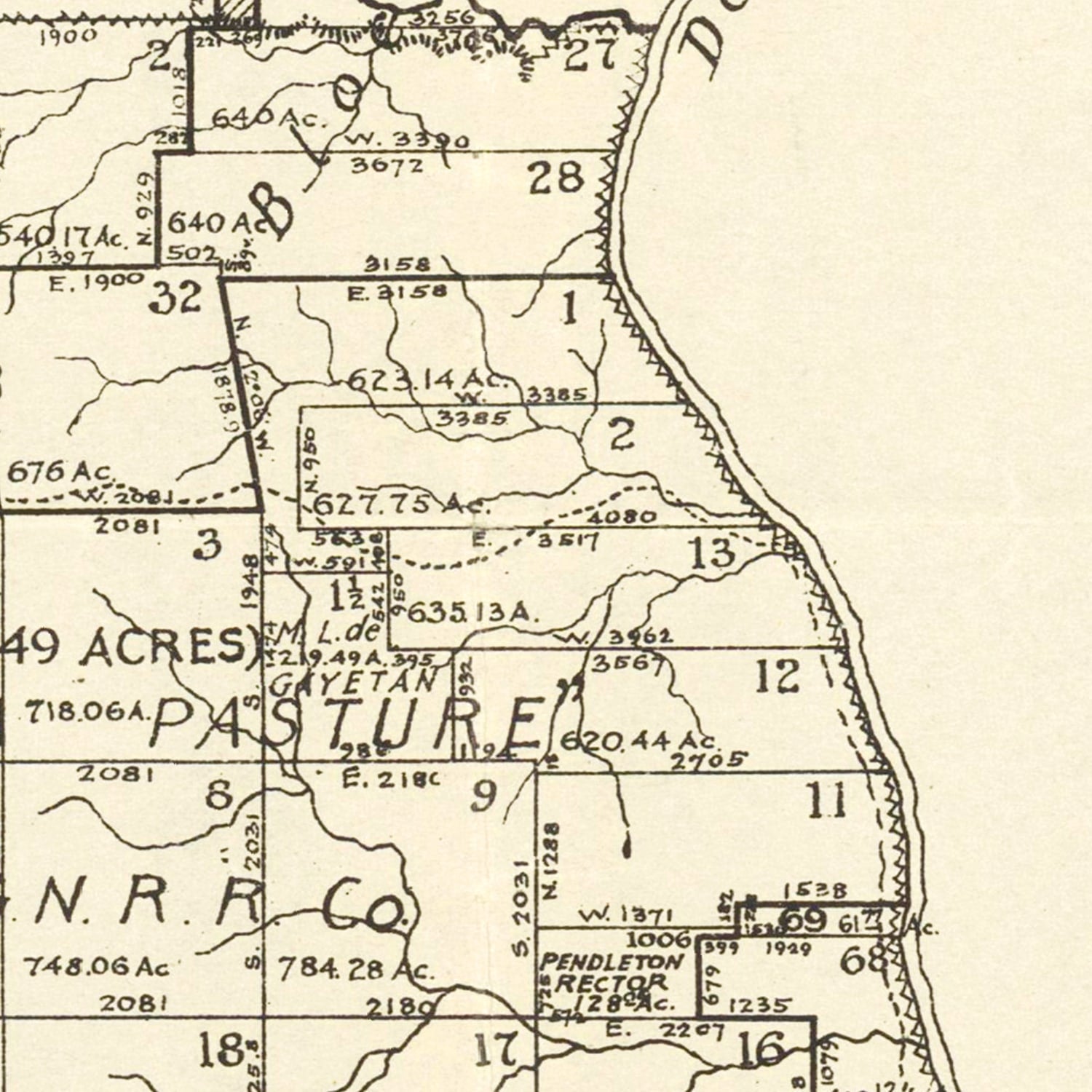 Vintage Map of Val Verde County, Texas 1913
