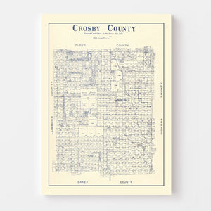 Vintage Map of Crosby County, Texas 1927