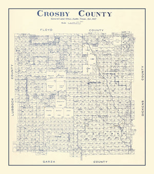 Vintage Map of Crosby County, Texas 1927