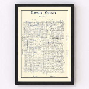 Vintage Map of Crosby County, Texas 1927