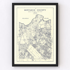 Vintage Map of Montague County, Texas 1924
