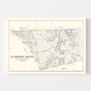 Vintage Map of Henderson County, Texas 1922