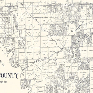 Vintage Map of Henderson County, Texas 1922