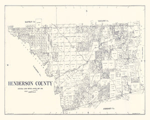 Vintage Map of Henderson County, Texas 1922