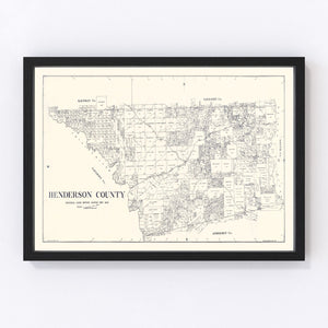 Vintage Map of Henderson County, Texas 1922