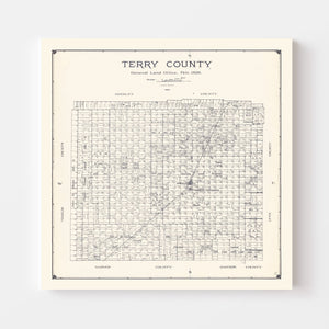 Vintage Map of Terry County, Texas 1926