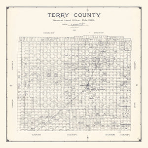 Vintage Map of Terry County, Texas 1926