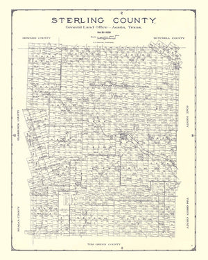 Vintage Map of Sterling County, Texas 1926