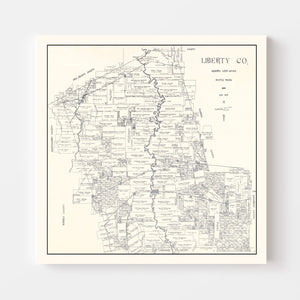 Vintage Map of Liberty County, Texas 1926