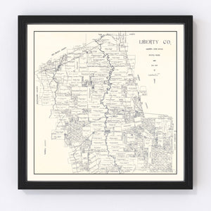 Vintage Map of Liberty County, Texas 1926