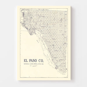 Vintage Map of El Paso County, Texas 1921