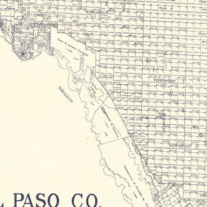 Vintage Map of El Paso County, Texas 1921