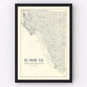 Vintage Map of El Paso County, Texas 1921