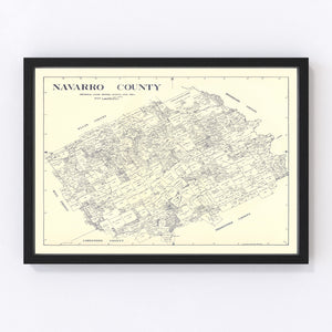 Vintage Map of Navarro County, Texas 1924