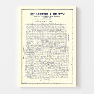 Vintage Map of Childress County, Texas 1921