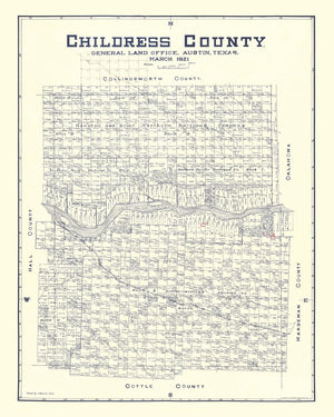 Vintage Map of Childress County, Texas 1921
