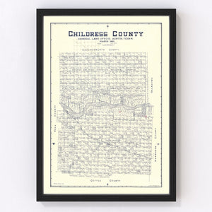 Vintage Map of Childress County, Texas 1921