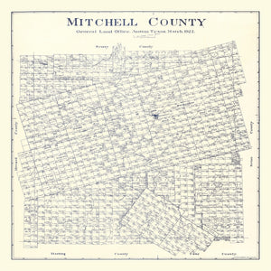 Vintage Map of Mitchell County, Texas 1922
