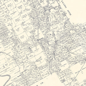 Vintage Map of Hill County, Texas 1922
