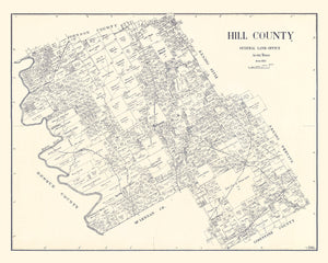 Vintage Map of Hill County, Texas 1922