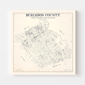 Vintage Map of Burleson County, Texas 1920