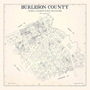 Vintage Map of Burleson County, Texas 1920
