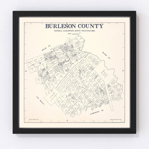 Vintage Map of Burleson County, Texas 1920