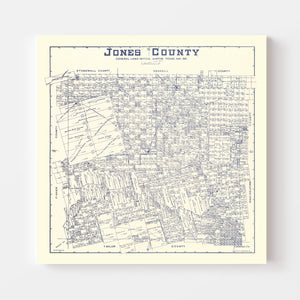 Vintage Map of Jones County, Texas 1921