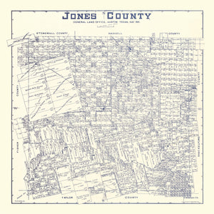 Vintage Map of Jones County, Texas 1921
