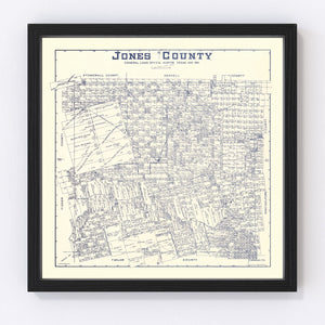 Vintage Map of Jones County, Texas 1921