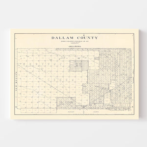 Vintage Map of Dallam County, Texas 1926