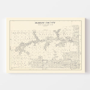 Vintage Map of Oldham County, Texas 1925