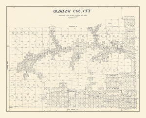 Vintage Map of Oldham County, Texas 1925