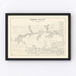 Vintage Map of Oldham County, Texas 1925
