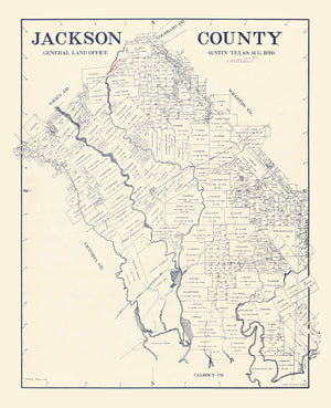 Vintage Map of Jackson County, Texas 1920